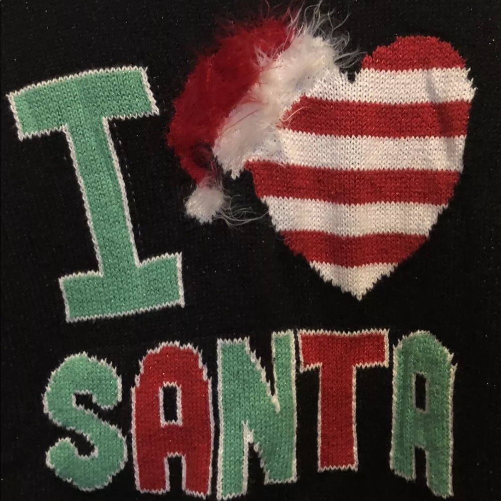Girls justice I love Santa sweater size 10